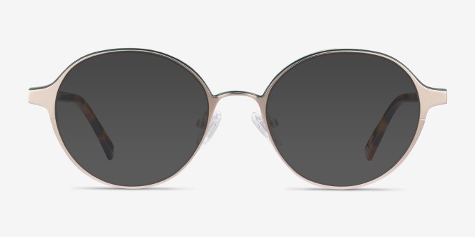 Observer Gold & Tortoise Acetate, MetalEyeglass Frames from EyeBuyDirect, with Tinted Lenses