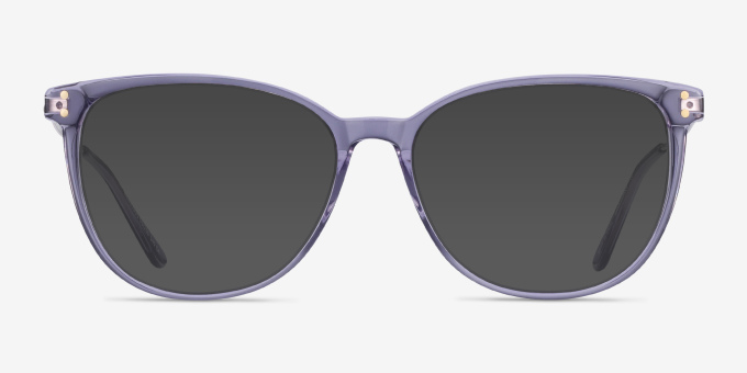 Nebulous Clear Purple Acetate, MetalEyeglass Frames from EyeBuyDirect, with Tinted Lenses