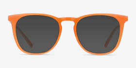 Vinyl Orange Acetate-metal Montures de lunettes de vue d'EyeBuyDirect, with Tinted Lenses