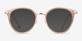 Hollie Clear Melon Plastic-metal Montures de lunettes de vue d'EyeBuyDirect, with Tinted Lenses