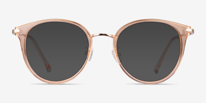 Hollie Clear Melon Plastic, MetalEyeglass Frames from EyeBuyDirect, with Tinted Lenses