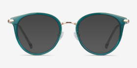 Hollie Teal Plastic-metal Montures de lunettes de vue d'EyeBuyDirect, with Tinted Lenses