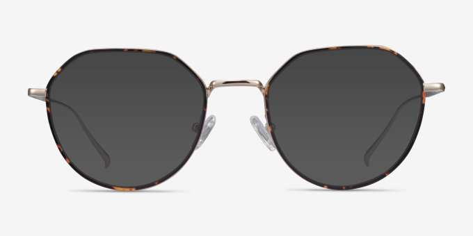 Huxley Tortoise Golden MetalEyeglass Frames from EyeBuyDirect, with Tinted Lenses