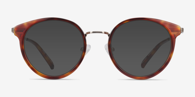 Jezzie Tortoise & Gold Acetate, MetalEyeglass Frames from EyeBuyDirect, with Tinted Lenses