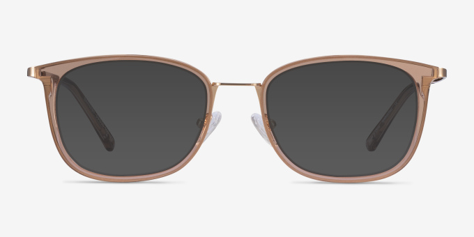 Barnaby Clear Brown Acetate, MetalEyeglass Frames from EyeBuyDirect, with Tinted Lenses