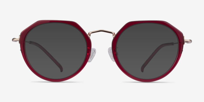 Claire Raspberry Gold AcetateEyeglass Frames from EyeBuyDirect, with Tinted Lenses