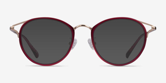 Dazzle Raspberry Acetate, MetalEyeglass Frames from EyeBuyDirect, with Tinted Lenses