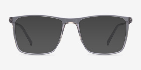 Cooper Clear Gray Acétate Montures de lunettes de vue d'EyeBuyDirect, with Tinted Lenses