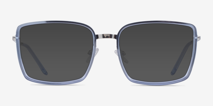 Remi Blue Silver AcetateEyeglass Frames from EyeBuyDirect, with Tinted Lenses
