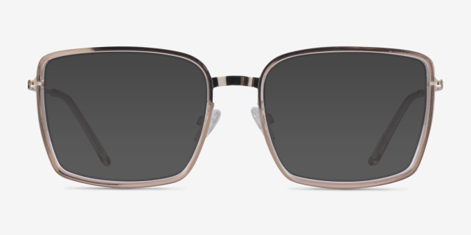 Remi Champagne Gold AcetateEyeglass Frames from EyeBuyDirect, with Tinted Lenses
