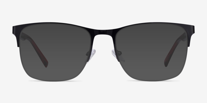 Emmerson Shiny Black & Red Acetate, MetalEyeglass Frames from EyeBuyDirect, with Tinted Lenses