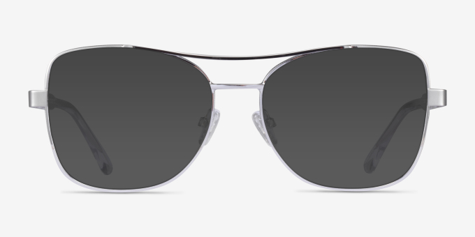 Romina Silver AcetateEyeglass Frames from EyeBuyDirect, with Tinted Lenses