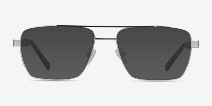 Colton Silver, Clear Blue & Tortoise AcetateEyeglass Frames from EyeBuyDirect, with Tinted Lenses