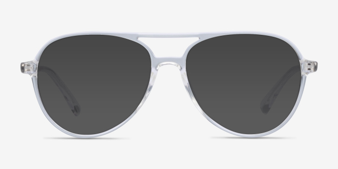 Picture Clear & Silver Plastic, MetalEyeglass Frames from EyeBuyDirect, with Tinted Lenses