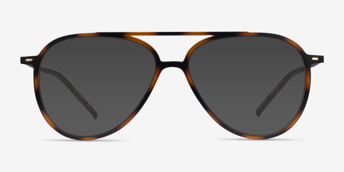 Clip Matte Tortoise & Gold Plastic, MetalEyeglass Frames from EyeBuyDirect, with Tinted Lenses