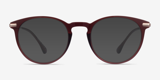 Particle Clear Red & Rose Gold Plastic, MetalEyeglass Frames from EyeBuyDirect, with Tinted Lenses