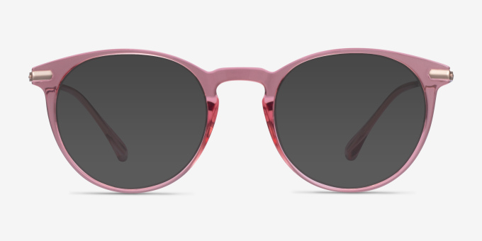 Particle Clear Pink & Rose Gold Plastic, MetalEyeglass Frames from EyeBuyDirect, with Tinted Lenses