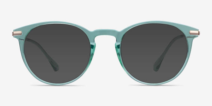 Particle Clear Green & Rose Gold Plastic, MetalEyeglass Frames from EyeBuyDirect, with Tinted Lenses
