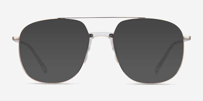 Subject Gold & Clear Acetate, MetalEyeglass Frames from EyeBuyDirect, with Tinted Lenses
