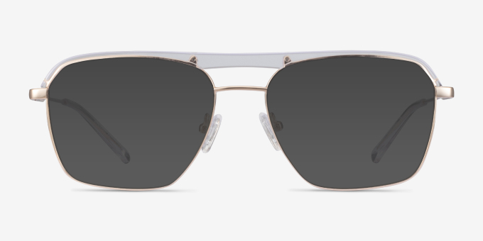 Dynamo Clear & Gold Acetate, MetalEyeglass Frames from EyeBuyDirect, with Tinted Lenses