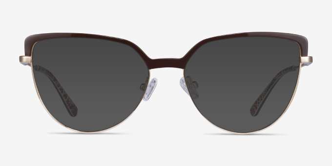 Dona Brown & Gold Acetate, MetalEyeglass Frames from EyeBuyDirect, with Tinted Lenses