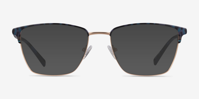 Moore Blue Tortoise Gold AcetateEyeglass Frames from EyeBuyDirect, with Tinted Lenses