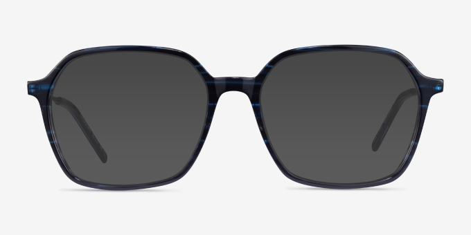 Modernity Striped Blue AcetateEyeglass Frames from EyeBuyDirect, with Tinted Lenses