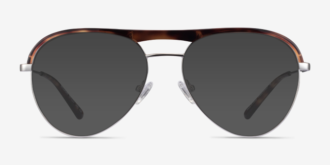 Mission Tortoise & Silver Acetate, MetalEyeglass Frames from EyeBuyDirect, with Tinted Lenses