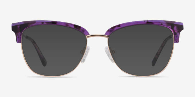 Gala Browline Purple & Gold Glasses for Women | Eyebuydirect
