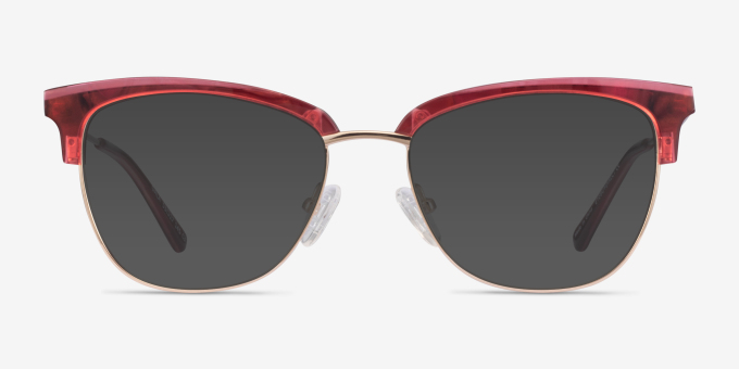 Gala Raspberry & Gold Acetate, MetalEyeglass Frames from EyeBuyDirect, with Tinted Lenses