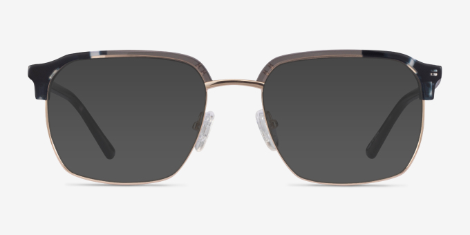 Break Gray Striped & Gold Acetate, MetalEyeglass Frames from EyeBuyDirect, with Tinted Lenses