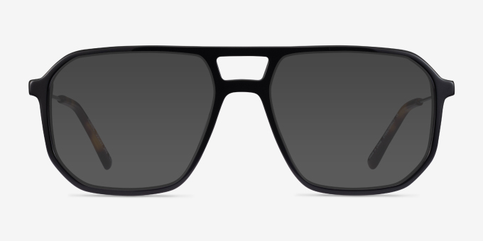 Iconic Black & Silver Acetate, MetalEyeglass Frames from EyeBuyDirect, with Tinted Lenses