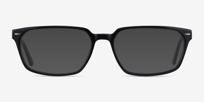 Fusion Black Silver AcetateEyeglass Frames from EyeBuyDirect, with Tinted Lenses