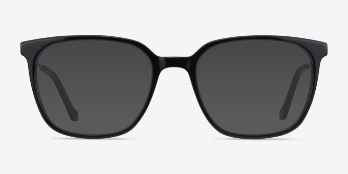 Confident Black Silver AcetateEyeglass Frames from EyeBuyDirect, with Tinted Lenses