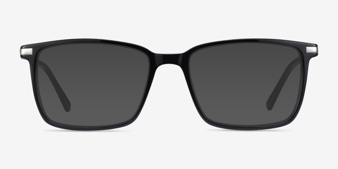 Button Black AcetateEyeglass Frames from EyeBuyDirect, with Tinted Lenses