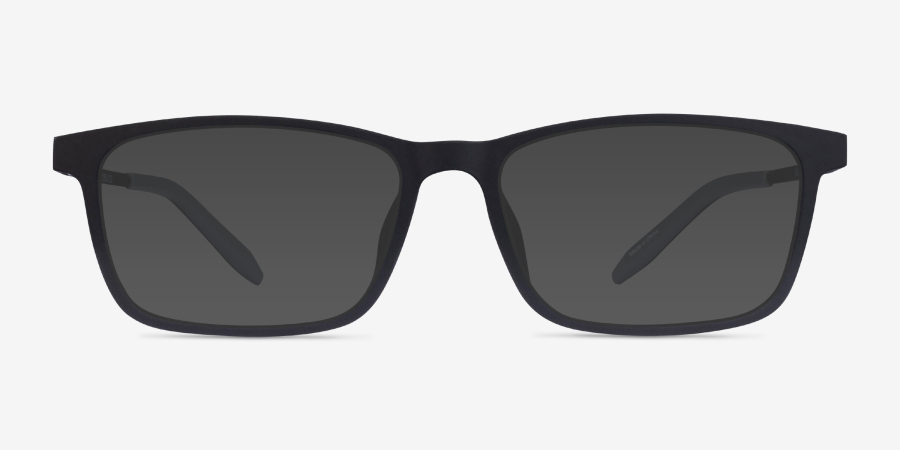 Rebus Rectangle Matte Black Glasses for Men | Eyebuydirect