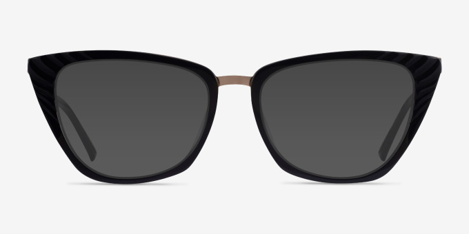 Trenta Black Gold AcetateEyeglass Frames from EyeBuyDirect, with Tinted Lenses