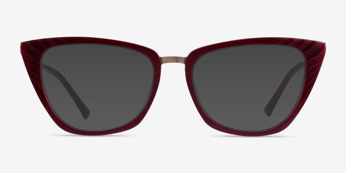 Trenta Burgundy Gold AcetateEyeglass Frames from EyeBuyDirect, with Tinted Lenses