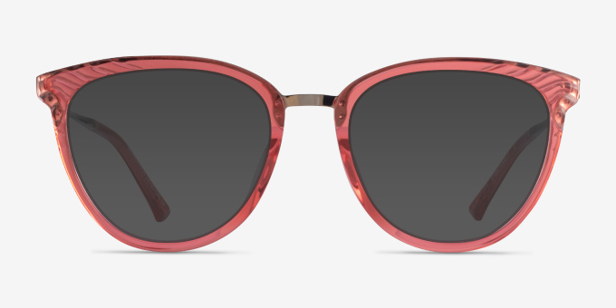 Momentous Clear Pink AcetateEyeglass Frames from EyeBuyDirect, with Tinted Lenses
