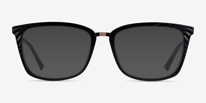 Grande Black Gold AcetateEyeglass Frames from EyeBuyDirect, with Tinted Lenses