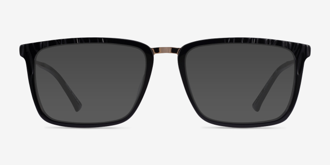 Volume Black Gold AcetateEyeglass Frames from EyeBuyDirect, with Tinted Lenses