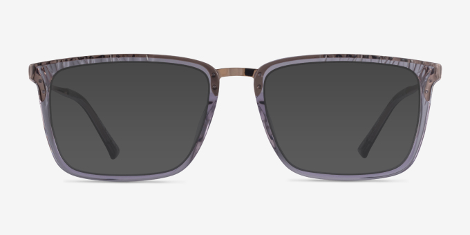 Volume Clear Gray AcetateEyeglass Frames from EyeBuyDirect, with Tinted Lenses