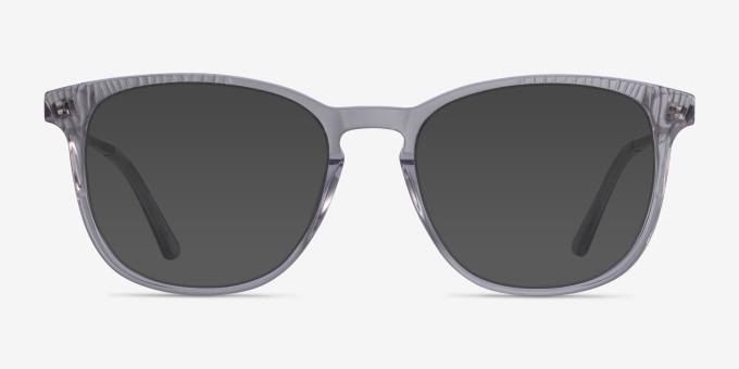 Astute Clear Gray AcetateEyeglass Frames from EyeBuyDirect, with Tinted Lenses