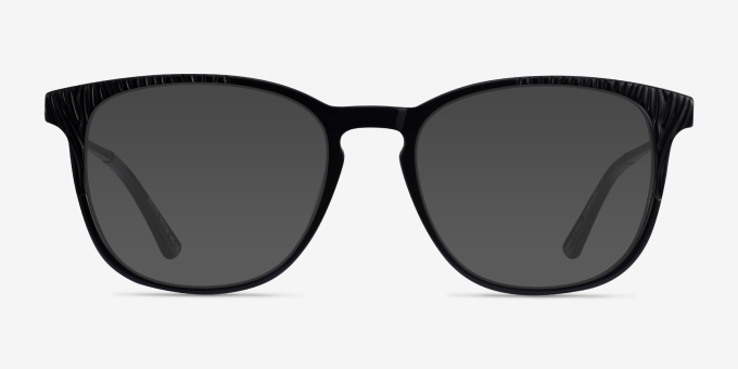 Astute Black AcetateEyeglass Frames from EyeBuyDirect, with Tinted Lenses