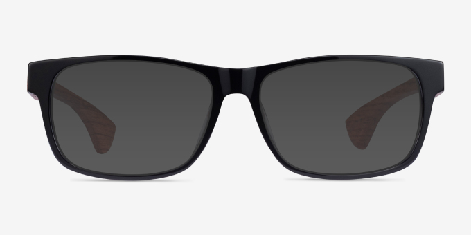 Taiga Black & Wood AcetateEyeglass Frames from EyeBuyDirect, with Tinted Lenses