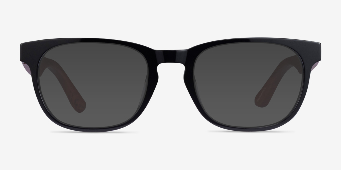 Tongass Black & Red Wood AcetateEyeglass Frames from EyeBuyDirect, with Tinted Lenses