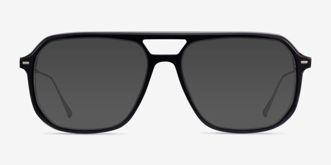 Intrepid Black Gunmetal AcetateEyeglass Frames from EyeBuyDirect, with Tinted Lenses