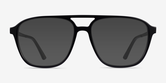 Metropolis Black AcetateEyeglass Frames from EyeBuyDirect, with Tinted Lenses