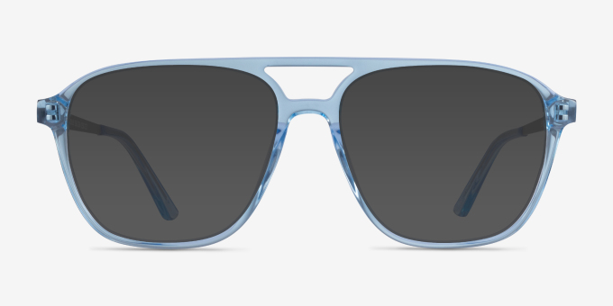 Metropolis Aviator Clear Blue Glasses for Men | Eyebuydirect