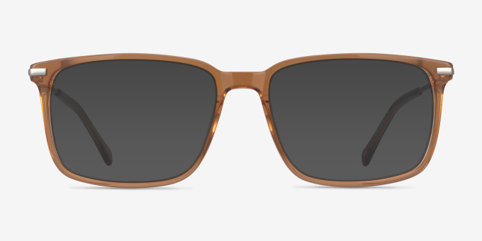 Boscus Clear Brown Silver AcetateEyeglass Frames from EyeBuyDirect, with Tinted Lenses